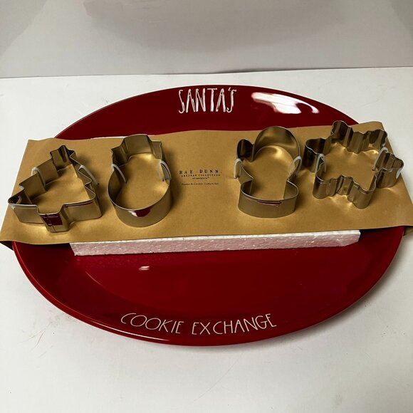 LAST Rae Dunn Santa’s Cookie Exchange Platter Set - 5-Pack Brand NEW in Box - Picture 1 of 10
